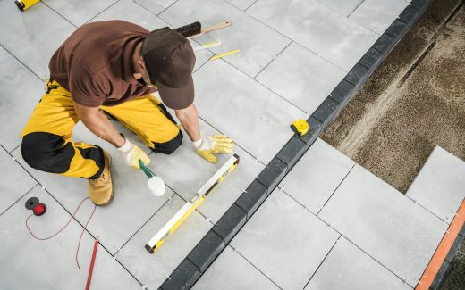 Installing Paving Bricks Patio Floor